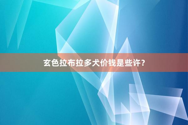 玄色拉布拉多犬价钱是些许？
