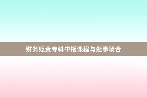 财务贬责专科中枢课程与处事场合